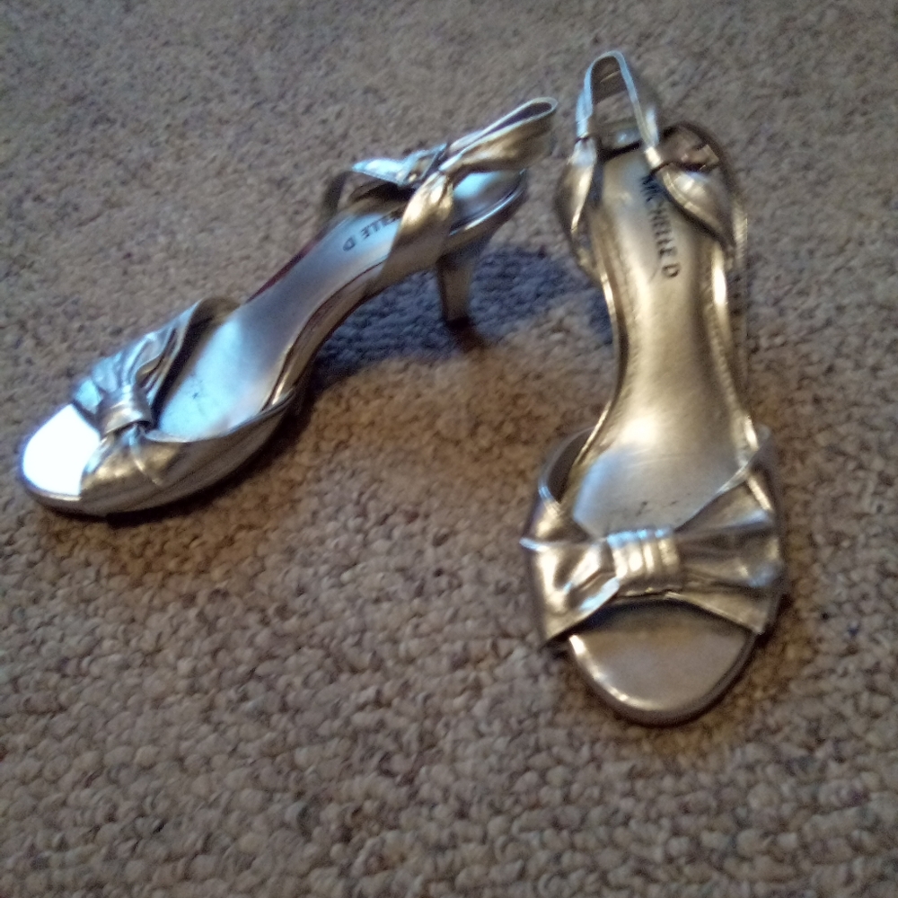 Silver Kitten Heels